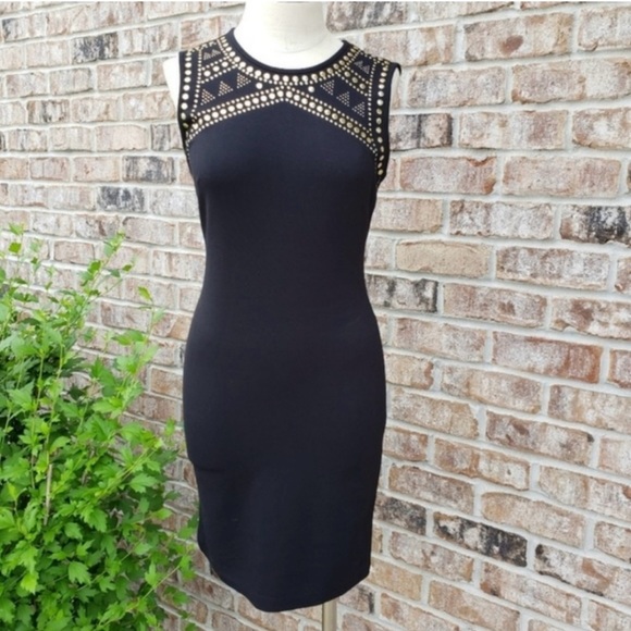 Carmen Marc Valvo Dresses & Skirts - Carmen Marc Valvo Midnight Navy 
Studded Sleeveless Sheath Dress NWOT